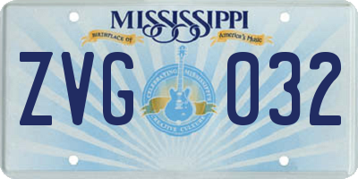 MS license plate ZVG032