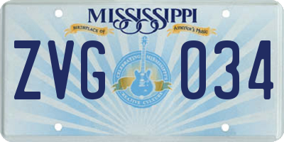 MS license plate ZVG034