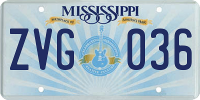 MS license plate ZVG036