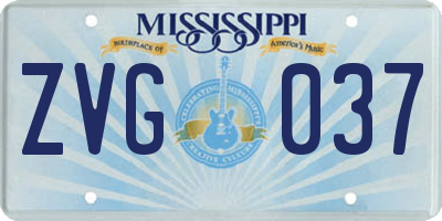 MS license plate ZVG037
