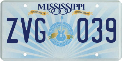 MS license plate ZVG039
