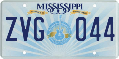 MS license plate ZVG044