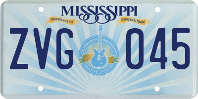 MS license plate ZVG045