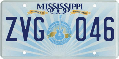 MS license plate ZVG046