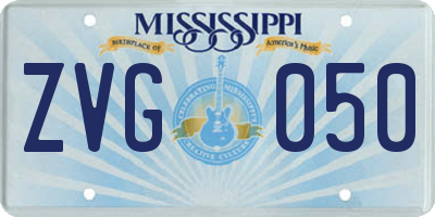 MS license plate ZVG050