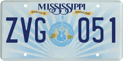 MS license plate ZVG051