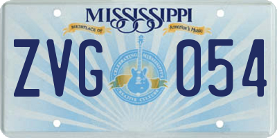 MS license plate ZVG054