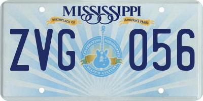 MS license plate ZVG056