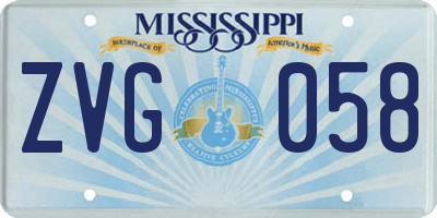 MS license plate ZVG058