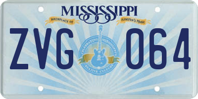 MS license plate ZVG064