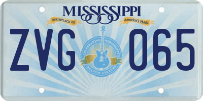 MS license plate ZVG065