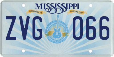 MS license plate ZVG066