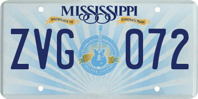 MS license plate ZVG072