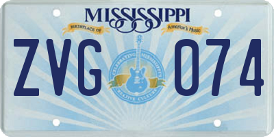 MS license plate ZVG074