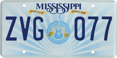 MS license plate ZVG077