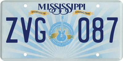 MS license plate ZVG087