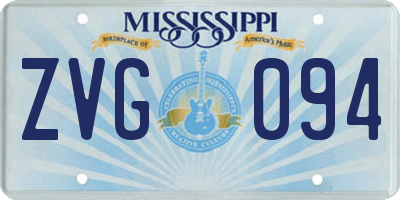 MS license plate ZVG094
