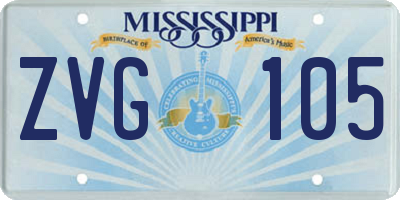MS license plate ZVG105