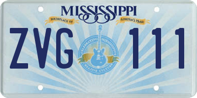 MS license plate ZVG111
