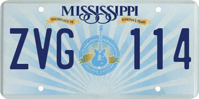 MS license plate ZVG114