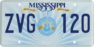 MS license plate ZVG120