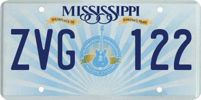 MS license plate ZVG122