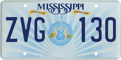 MS license plate ZVG130