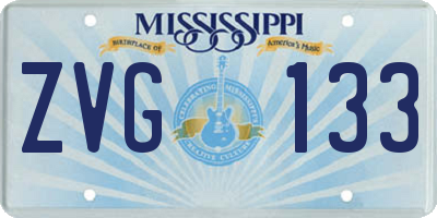 MS license plate ZVG133