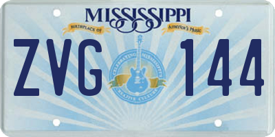 MS license plate ZVG144