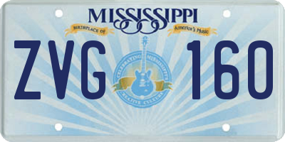 MS license plate ZVG160