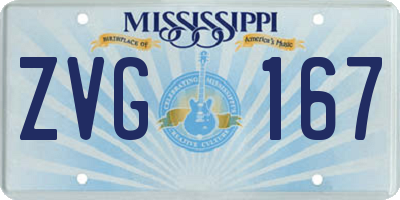 MS license plate ZVG167