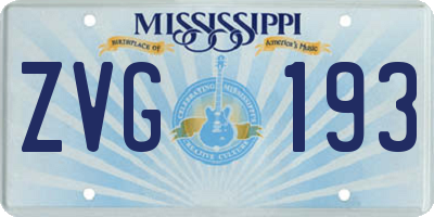 MS license plate ZVG193