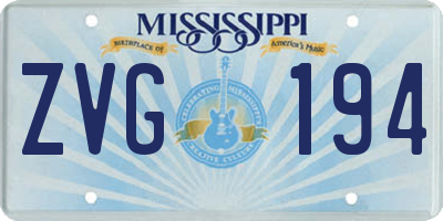 MS license plate ZVG194