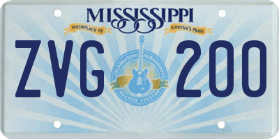 MS license plate ZVG200