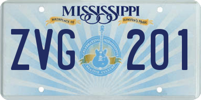 MS license plate ZVG201