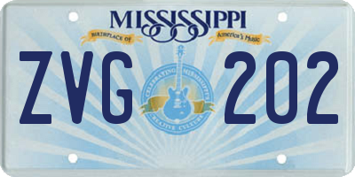MS license plate ZVG202