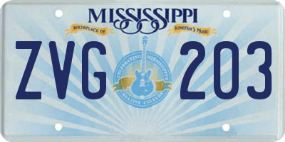 MS license plate ZVG203