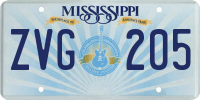MS license plate ZVG205