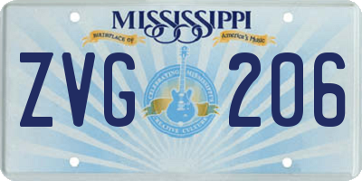 MS license plate ZVG206