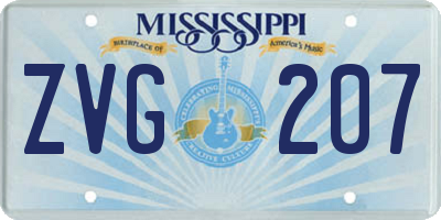 MS license plate ZVG207