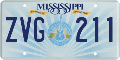 MS license plate ZVG211