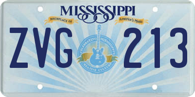 MS license plate ZVG213