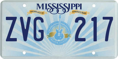MS license plate ZVG217