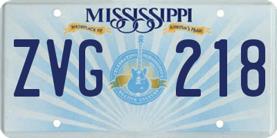 MS license plate ZVG218