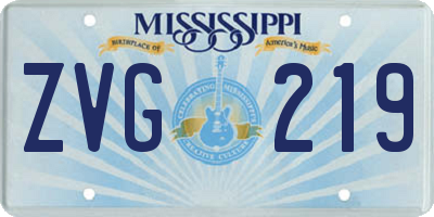 MS license plate ZVG219
