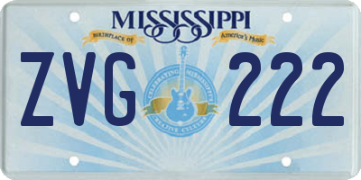 MS license plate ZVG222