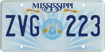 MS license plate ZVG223