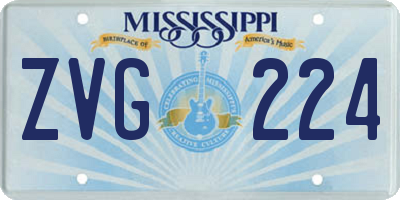 MS license plate ZVG224