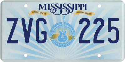 MS license plate ZVG225