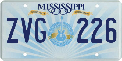 MS license plate ZVG226